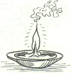 Small saucer-shaped oil lamp